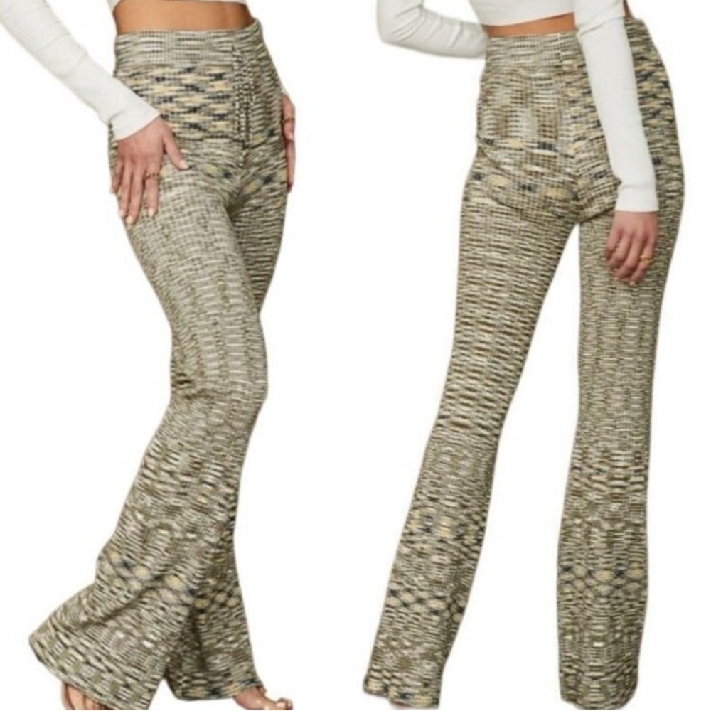 NWT 12TH TRIBE Knit High Rise Flare Sweatpants Joggers